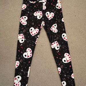 BNWOT Lularoe Black Heart Print Leggings